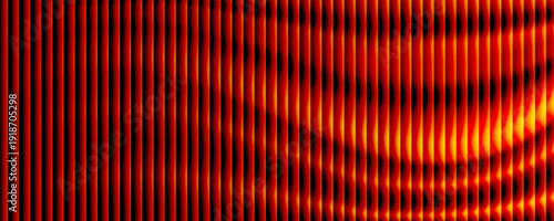 Glass gradient texture with teal and navy ripple pattern and smooth light distortion. Wavy abstract flow, futuristic blur effect, reeded vertical displacement. Vector illustration