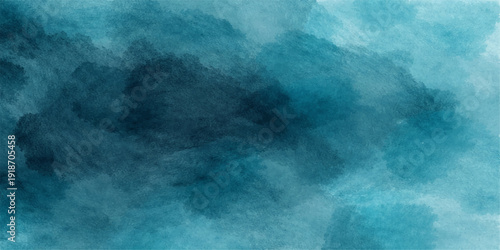 An abstract blue sky background features wispy white clouds and dark storm textures blending into a motion of smoke and light for a natural weather backdrop