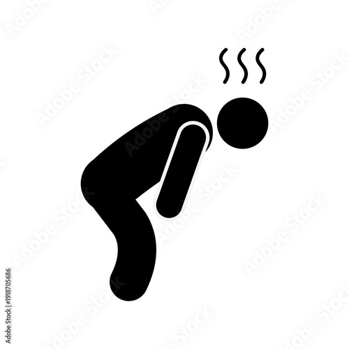 Isolated illustration of a tired stick figure with a flat design.