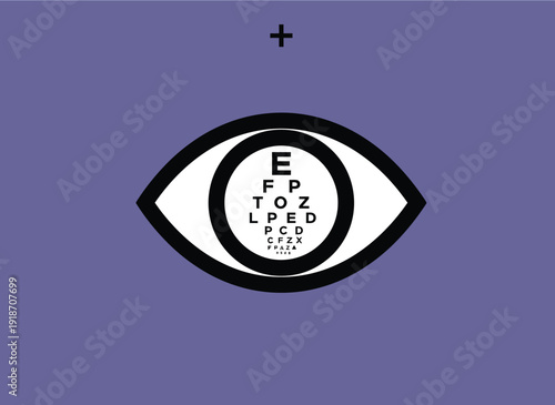 Eye chart illustration representing vision and eye health examination.