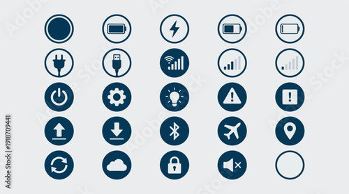 Universal user interface icons for mobile applications and web design