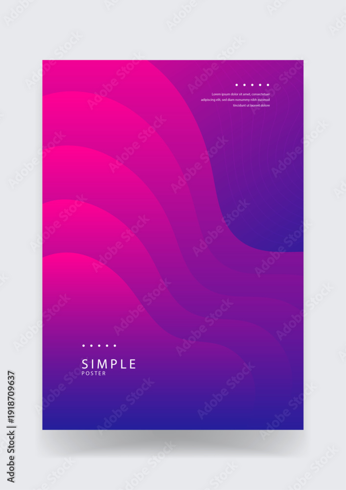 Fototapeta premium Elegant simple poster design with pink and purple wavy fluid shapes creating a modern and dynamic flow for creative project