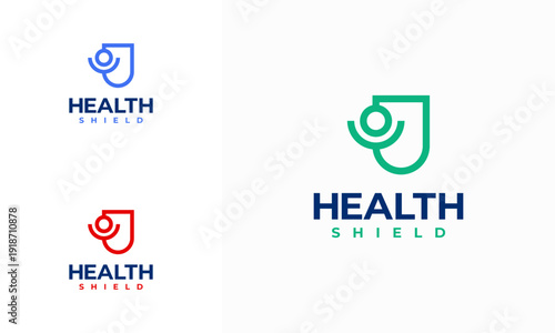Health Protection logo designs concept vector. Health Shield logo design template