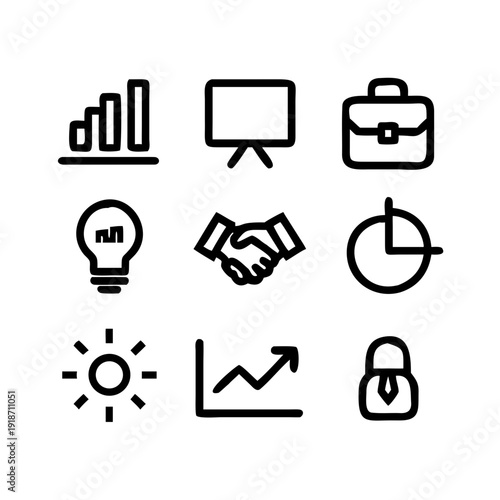 Business and finance icons, Flat design business icon set, Core business icons, vector set, flat vector