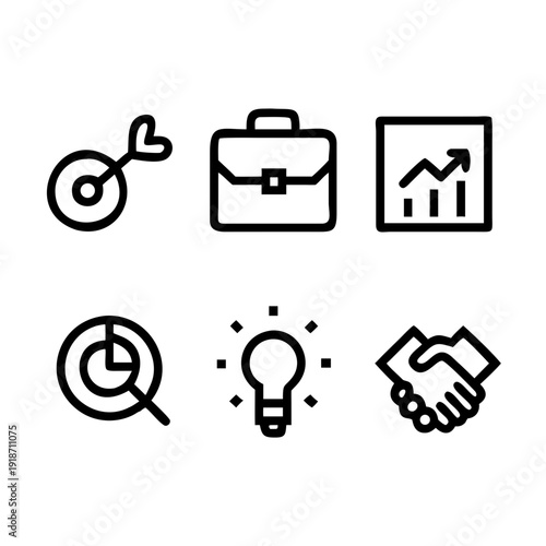 Business icons set, Flat design business icon set, Core business icons, vector set, flat vector