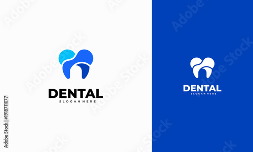 Modern Unique Tooth Dental Health Icon Logo for Pediatric Dentistry Family Dentist and High End Look