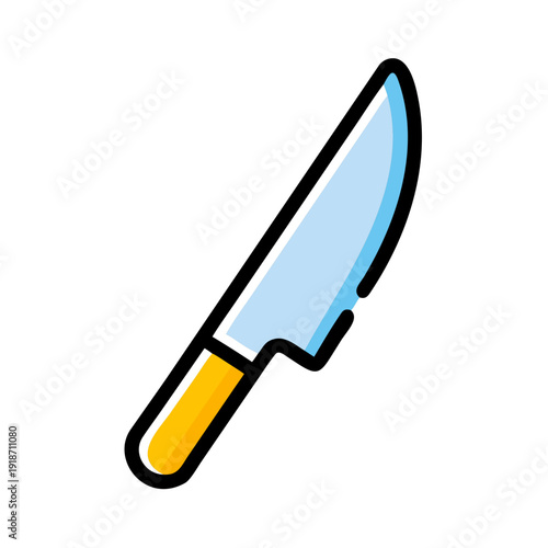 kitchen knife isolated on white, knife isolated on white background, vector illustration of a knife