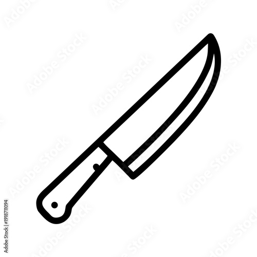 kitchen knife isolated on white, knife isolated on white background, vector illustration of a knife