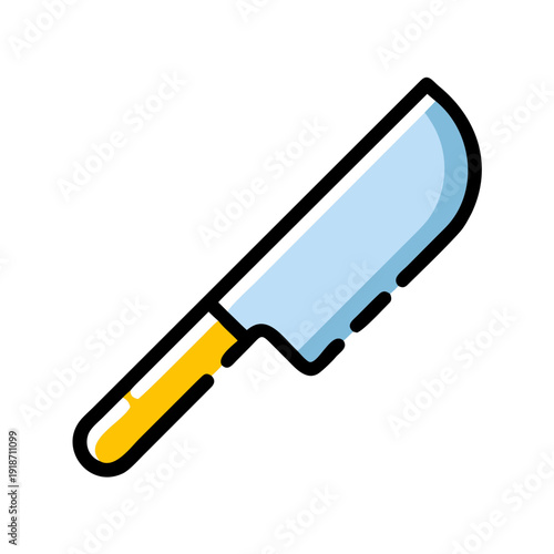 kitchen knife isolated on white, knife isolated on white background, vector illustration of a knife