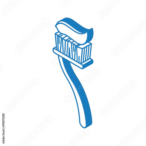 Blue Toothbrush Illustration for Oral Hygiene.