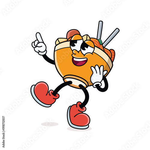 Funny Mascot Korean Food Kimchi Bowl Cartoon Character