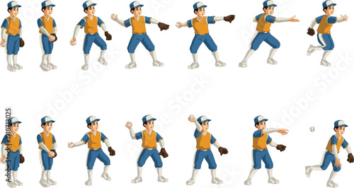 Dynamic Baseball Throwing Sequence – Right-Handed Pitcher in Action