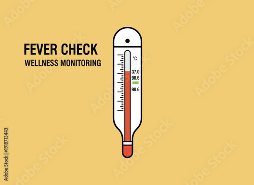 Thermometer Illustration Depicting Fever Check and Wellness Monitoring.