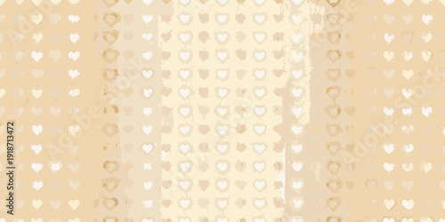 A soft textured background featuring repeating golden hearts