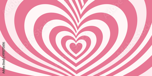 A hypnotic swirling heart shape in shades of pink and white