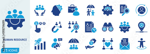 human resource flat icon pack collection of business, recruitment, management, team, human, hr, professional, employee, teamwork, job icon