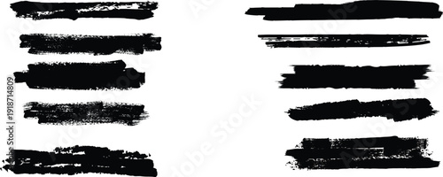 A collection of black brush strokes on a white background