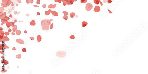 Falling red shapes against a dark blurred background