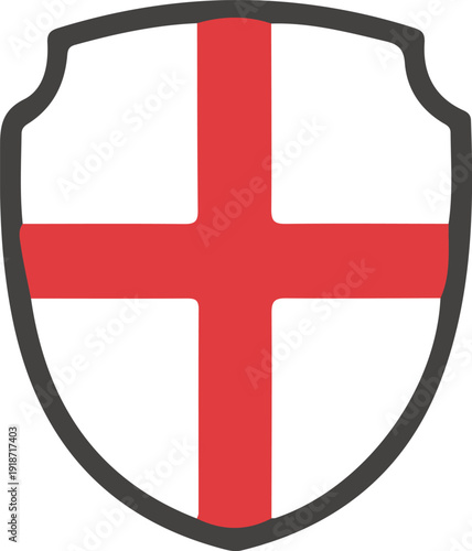 England flag shield icon vector graphic st george cross emblem