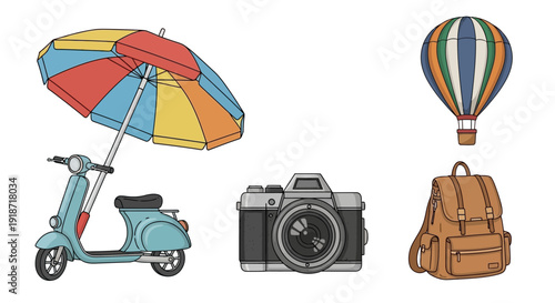 Creative Photography Equipment and Outdoor Lifestyle Concept