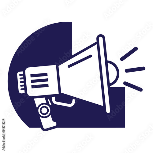 Megaphone icon with sound waves coming out loudspeaker icon