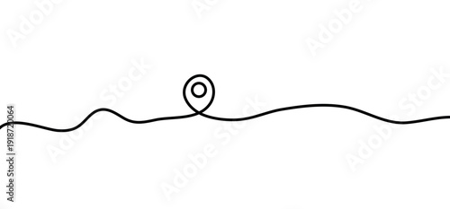 Location line art. One continuous location line drawing. place png and vector illustration on transparent background.