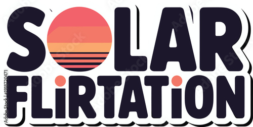 Solar flirtation with sunset, circles, graphic, romantic summer design