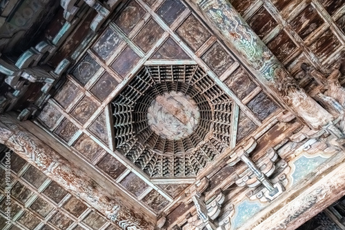 Wallpaper Mural Intricate Wooden Ceiling in Ancient Temple Torontodigital.ca