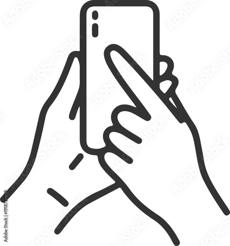 Mobile touch screen gesture icons showing hand interaction with smartphone apps