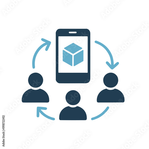 Sharing economy icon works well for websites, dashboards, and visual content focused on platform economy, rentals, and on-demand services.