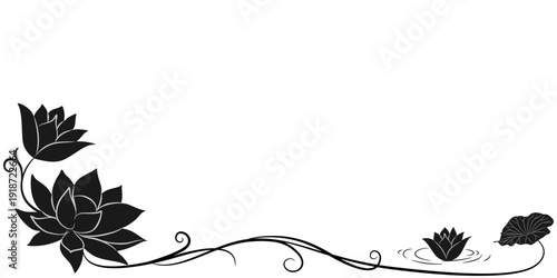 Illustration of lotus flower carving silhouette for Vesak Day