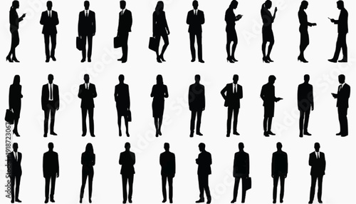 silhouette of a woman Business People Vector Silhouettes Set – Professional Team Figures Collection