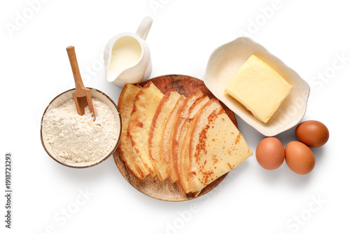 Plate with tasty thin panca...