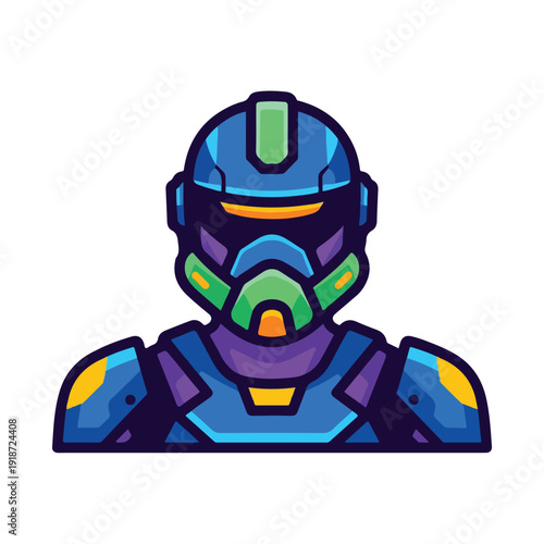 Futuristic Space Suit with Helmet.