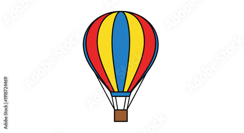 Wallpaper Mural Colors Hot Air Balloon with Basket Viewed Frontally Torontodigital.ca