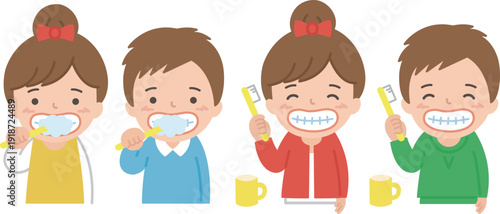 歯磨きする子供