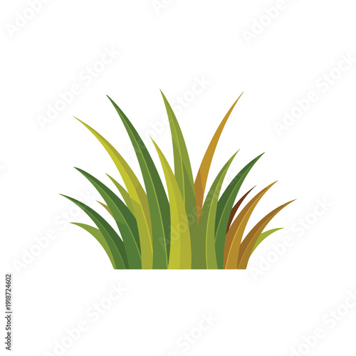 Green and Yellow Grass Blades Illustration.