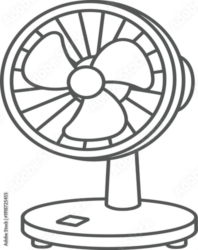 Table Fan Outline Vector Icon