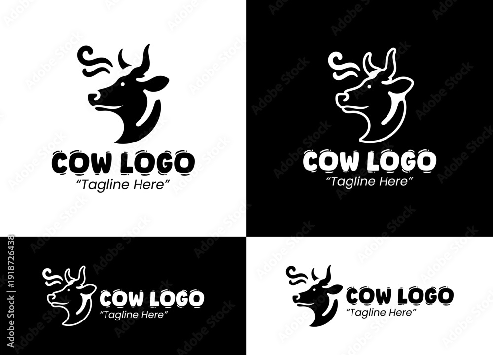 Fototapeta premium Cattle Head Emblem for Rural and Corporate Branding