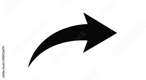 Curved Arrow Silhouette Icon