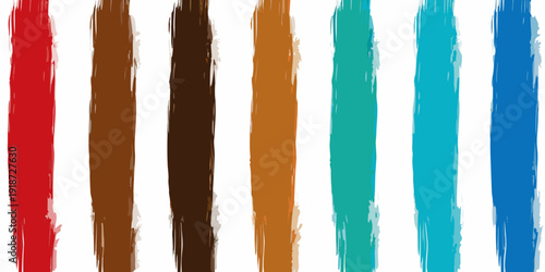 Vertical brushstrokes of vibrant colors against a white background