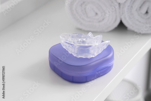 Box with occlusal splint on...