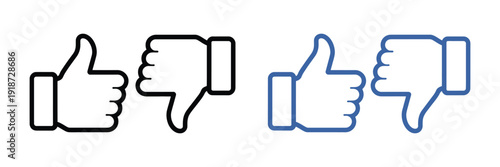 Thumbs Up and Thumbs Down Icons, agree and disagree gestures