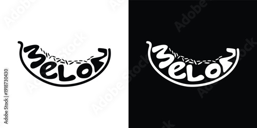 Melon fruit logotype in vector illustration. Modern style and minimalist. 