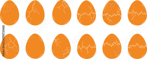 Cracked Eggs Isolated on Transparent Background
