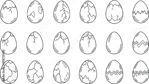 Cracked Eggs Isolated on Transparent Background