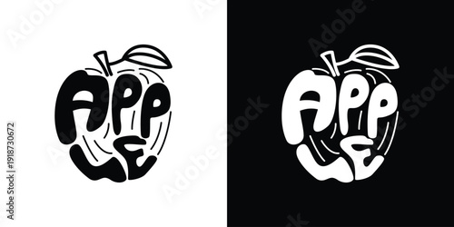 Apple fruit logotype in vector illustration. Modern style and minimalist. 