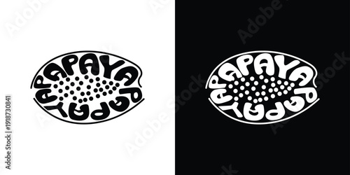 Papaya fruit logotype in vector illustration. Modern style and minimalist. 