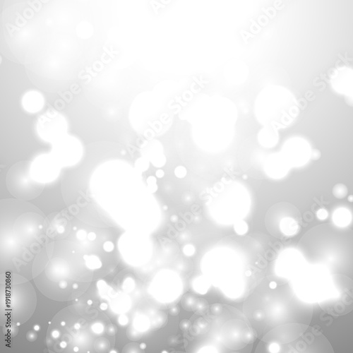 Wallpaper Mural Silver Bokeh Christmas Background. Snow Flakes on Light Grey. Blurred Vector Design. Holiday Winter Backdrop With Glow and Overlay Effect. Season Bling Christmas Decoration. Torontodigital.ca