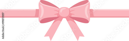 Pink ribbon bow on white background elegant gift wrapping decoration element soft pastel color simple minimalist design for card or present